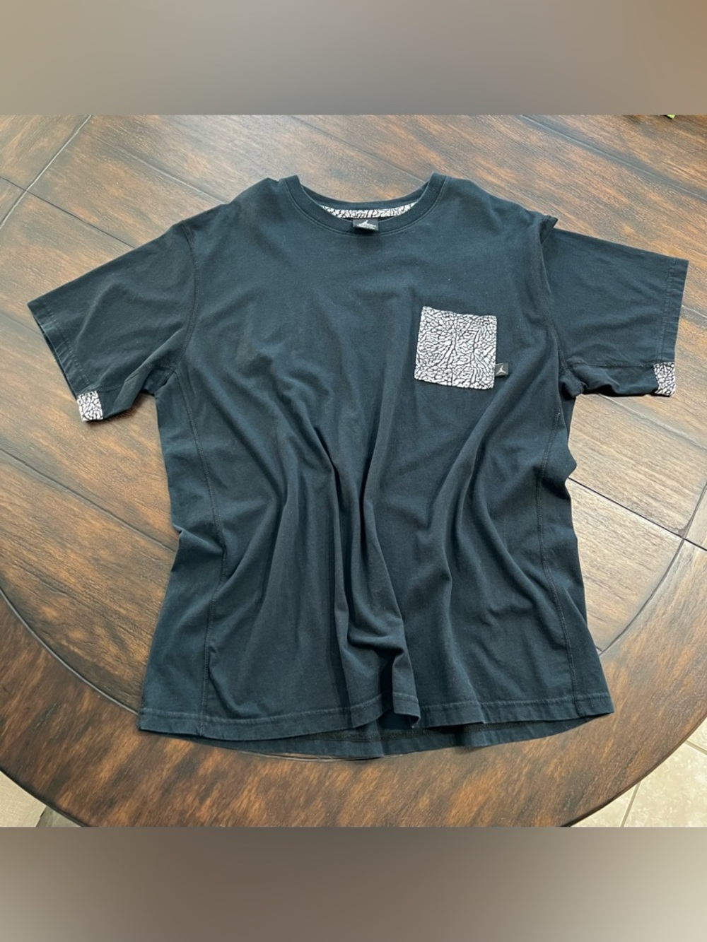 Jordan Men's Black Short Sleeve Tee with Patterned Pocket